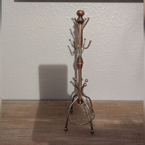 Vintage Brass Mini Coatrack Jewelry Holder